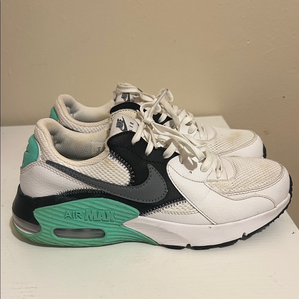 Nike Air Max White and Teal Sneakers